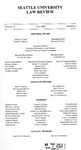SULR, Volume 31, Issue 1 by Seattle University Law Review