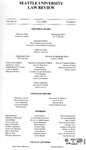 SULR, Volume 32, Issue 1 by Seattle University Law Review