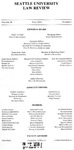 SULR, Volume 34, Issue 1 by Seattle University Law Review