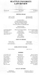 SULR, Volume 41, Issue 1 by Seattle University Law Review