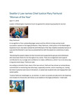 Seattle U Law Names Chief Justice Mary Fairhurst 'Woman of the Year' by Seattle University School of Law