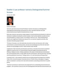 Seattle U Law Professor Named a Distinguished Summer Scholar by Seattle University School of Law