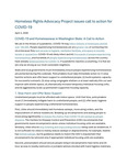 Homeless Rights Advocacy Project Issues Call to Action for COVID-19 by Seattle University School of Law