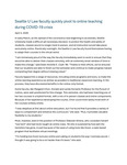 Seattle U Law Faculty Quickly Pivot to Online Teaching During COVID-19 by Seattle University School of Law