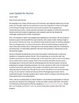 June Update for Alumni by Annette E. Clark