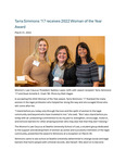 Tarra Simmons '17 Receives 2022 Woman of the Year Award
