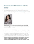 Student Earns National Fellowship to Work on Disaster Resilience by Seattle University School of Law