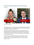 Students awarded prestigious labor law fellowships by Seattle University School of Law
