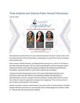 Three students earn Stevens Public Interest Fellowships by Seattle University School of Law
