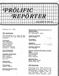 Prolific Reporter February 16, 1987 by Seattle University School of Law Student Bar Association