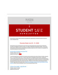 Student Life E-Newsletter January 20, 2026