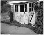Graffiti on Japanese American home, Seattle, 1945 by Seattle Post-Intelligencer