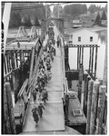Japanese Americans boarding ferry for forced removal, Bainbridge Island, March 30, 1942 by Seattle Post-Intelligencer